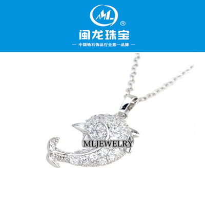 【闽龙珠宝 TDZ024 韩国饰品 时尚镀金镶锆石海豚吊坠批发】价格,厂家,图片,项链,梧州市闽隆珠宝首饰-